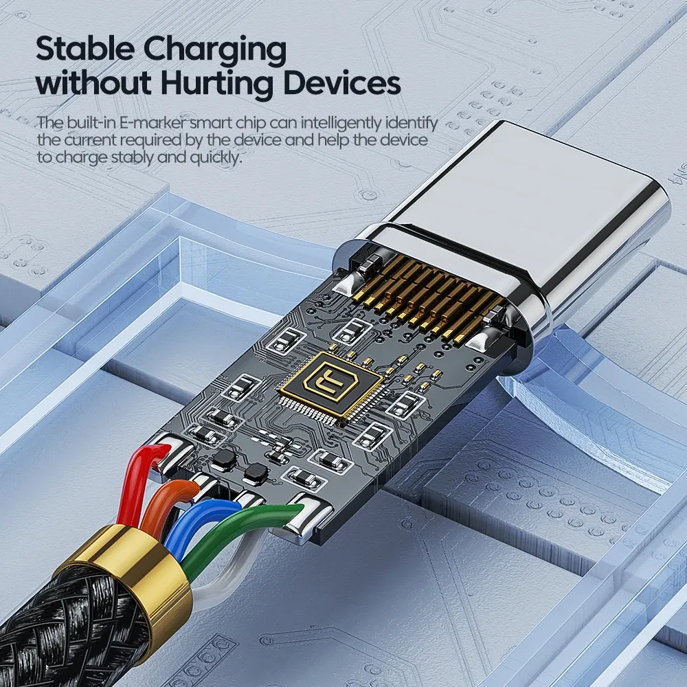 Câble USB-C vers USB-C Toocki 100 W, charge rapide PD 3.0 pour MacBook, Huawei, Xiaomi, POCO et Samsung 5