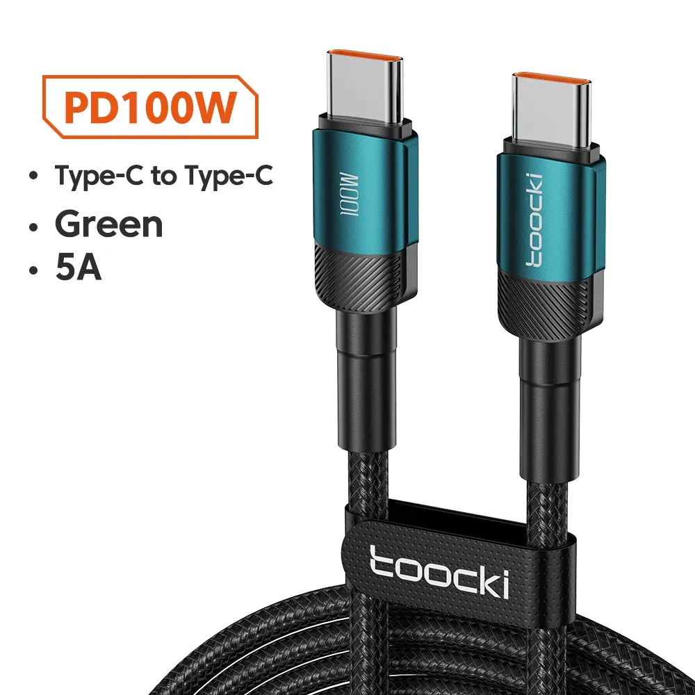 Câble USB-C vers USB-C Toocki 100 W, charge rapide PD 3.0 pour MacBook, Huawei, Xiaomi, POCO et Samsung 9