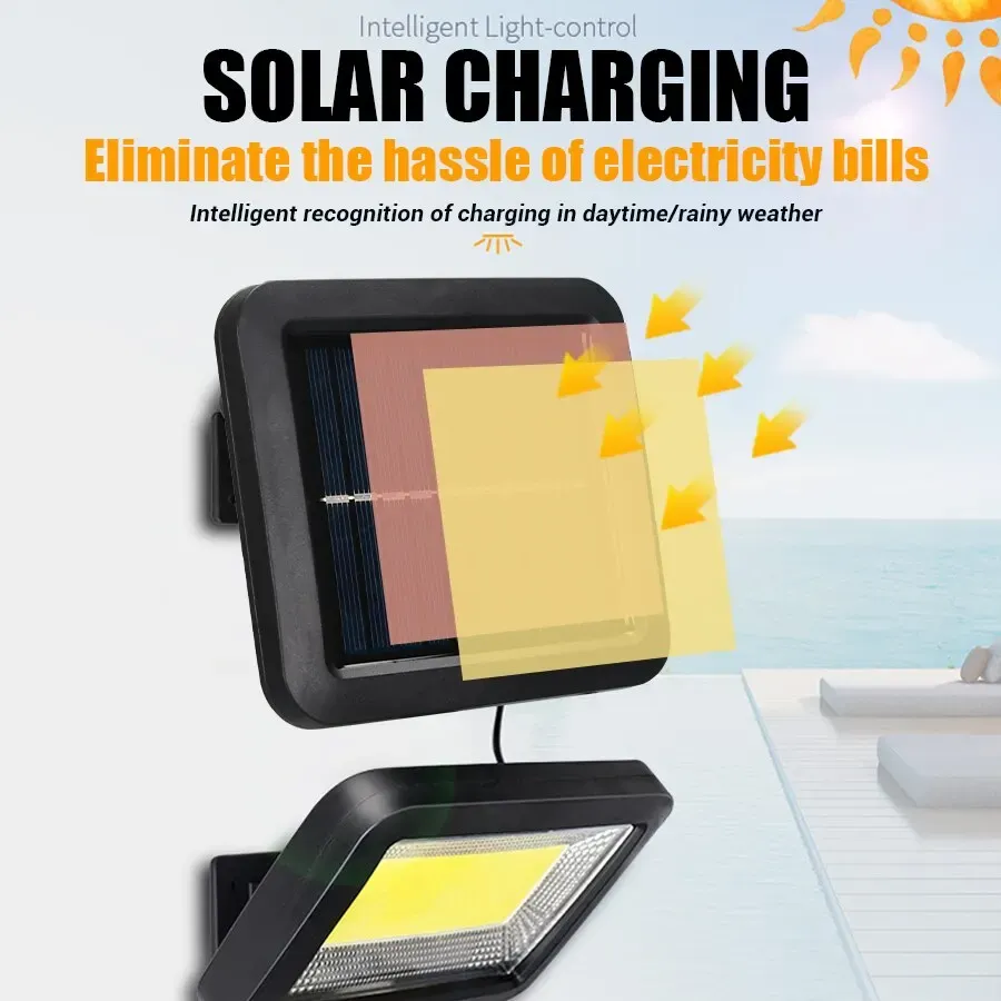 Applique Murale Solaire avec Détecteur de Mouvement, Imperméable et Rechargeable, Éclairage d'Urgence, Idéale pour Jardin, Allée ou Véranda 3