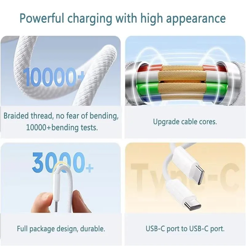 Chargeur rapide Apple PD 40 W d'origine, USB-C, compatible iPhone 17, 16, 15, 14, 13, 12 Pro Max, Samsung, Xiaomi, câble USB-C vers Lightning 5
