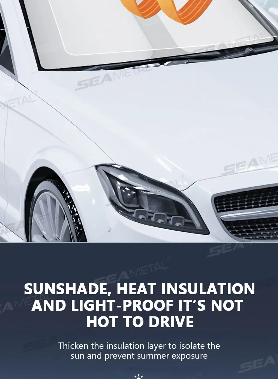 Pare-soleil SEAMETAL installé dans un habitacle