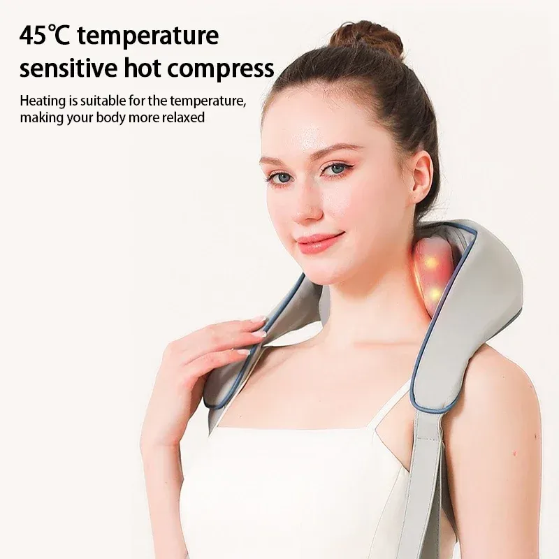 Masseur d'épaules et de cou Shiatsu sans fil, rechargeable, avec chaleur, pour un massage profond des tissus et le soulagement des douleurs 2