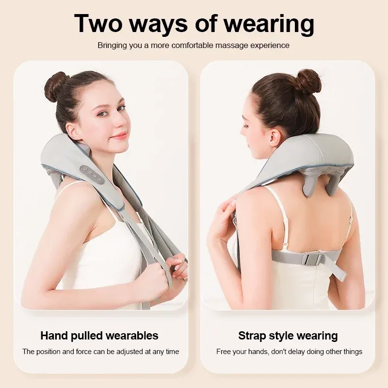 Masseur d'épaules et de cou Shiatsu sans fil, rechargeable, avec chaleur, pour un massage profond des tissus et le soulagement des douleurs 5