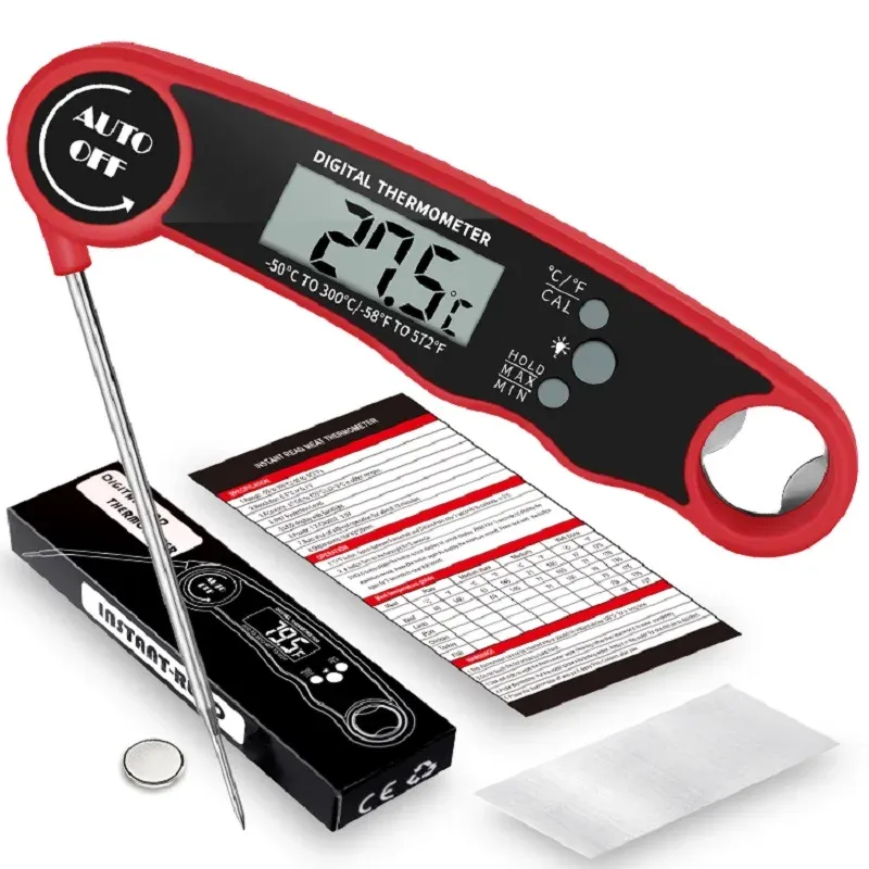 Thermomètre numérique pour aliments et viandes, lecture instantanée, haute précision, étanche et rétroéclairé 8