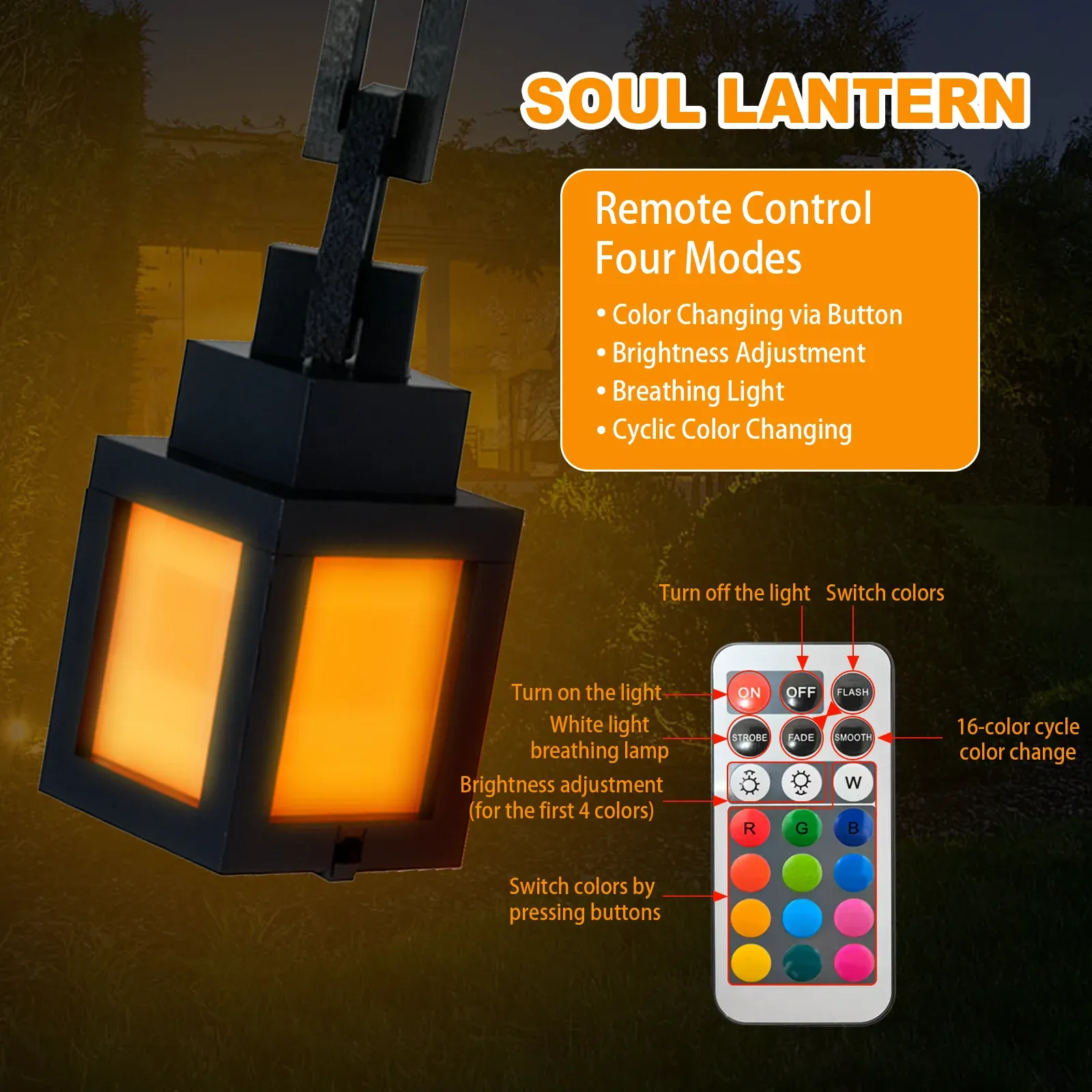 Lanterne portable pixel 2026 à 16 couleurs avec télécommande RGB 3