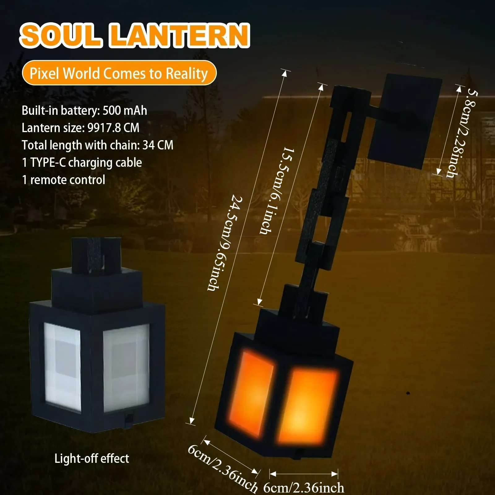 Lanterne portable pixel 2026 à 16 couleurs avec télécommande RGB 5