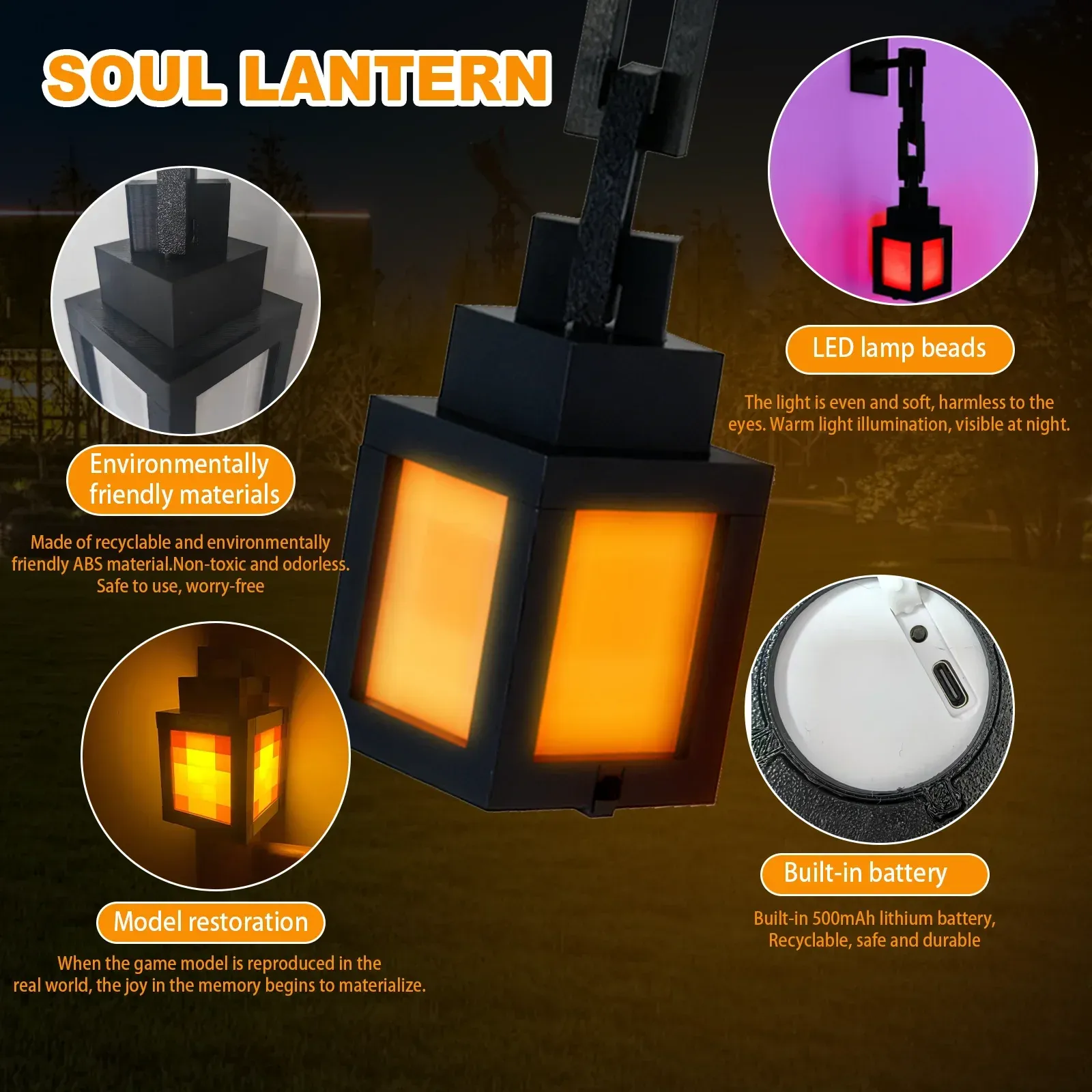 Détail de la lampe pixel dans un décor de chambre