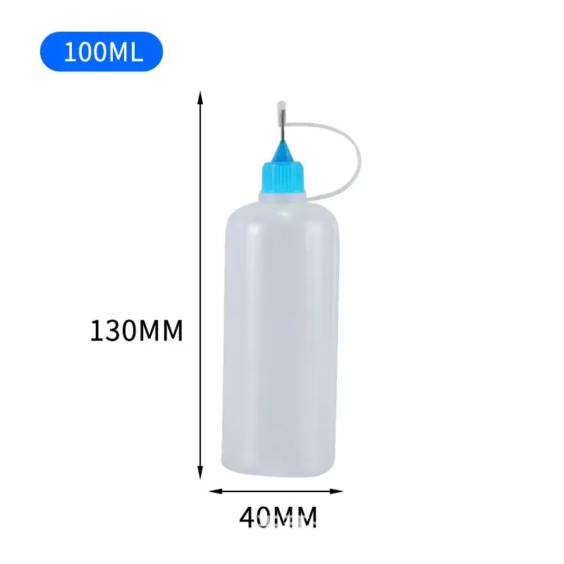 Wait, the title is already in French. Translating it into clean, professional French, removing the spammy list of sizes is not required by the instruction (only keywords stuffing), so I'll refine it:

Bouteilles compte-gouttes rechargeables en PE de 5, 10, 20, 30, 100 et 120 ml avec applicateur compressible à pointe aiguille pour huiles 11