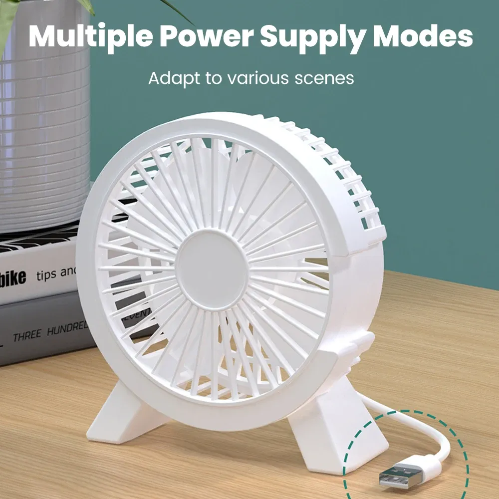 Mini ventilateur de table rechargeable USB, petit ventilateur portable pour dortoir étudiant, bureau ou domicile 3