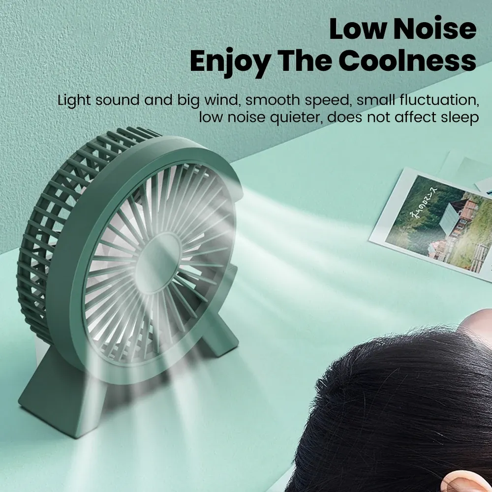 Mini ventilateur de table rechargeable USB, petit ventilateur portable pour dortoir étudiant, bureau ou domicile 2