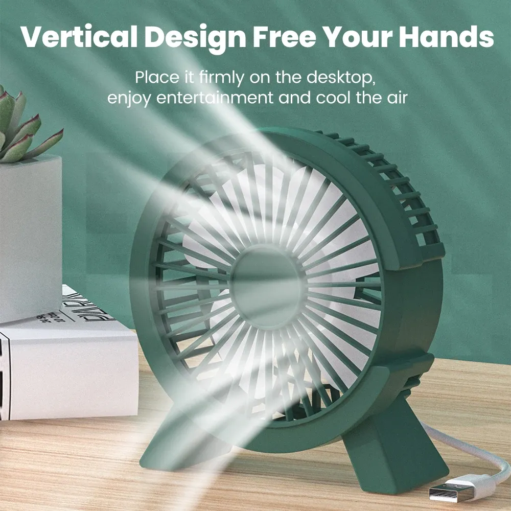 Mini ventilateur de table rechargeable USB, petit ventilateur portable pour dortoir étudiant, bureau ou domicile 4