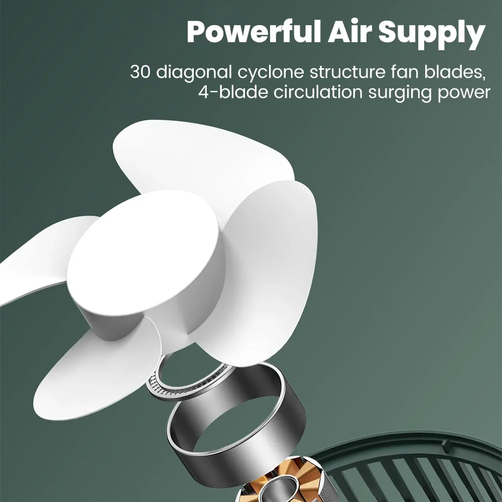 Mini ventilateur de table rechargeable USB, petit ventilateur portable pour dortoir étudiant, bureau ou domicile 5