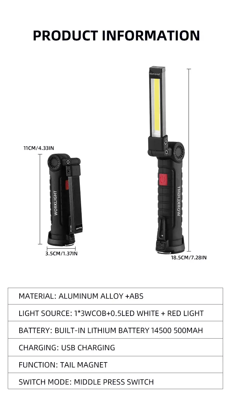 Lampe de travail LED en usage nocturne