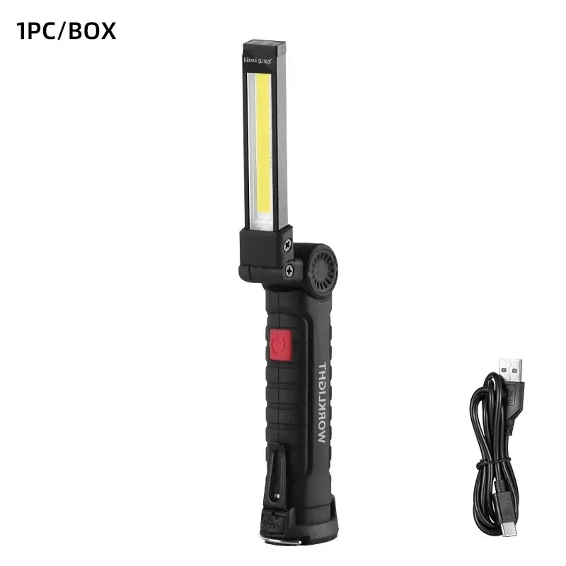Lampe de travail LED rechargeable USB avec aimant et crochet, étanche, plusieurs modes d'éclairage, idéale pour le travail de nuit 7