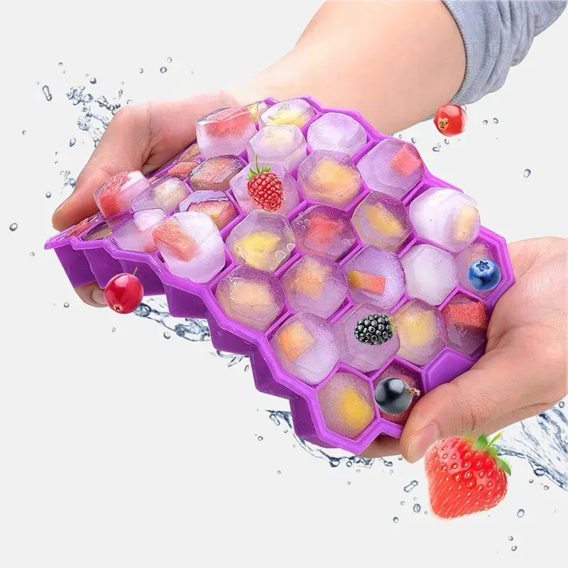 Moule à glaçons en silicone, lot de 4/2/1 pièces, 148 glaçons, qualité alimentaire, sans BPA, réutilisable, avec couvercles 3