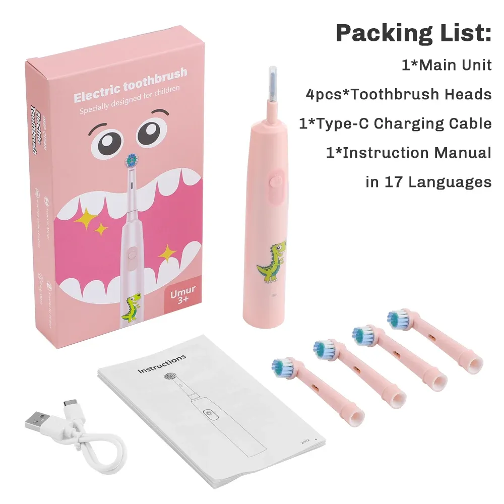 Brosse à dents électrique rotative intelligente rechargeable avec 4 têtes de remplacement, souple et idéale pour adultes 9