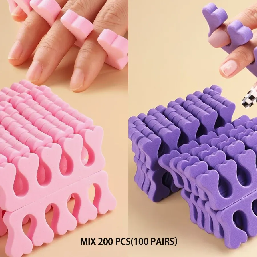 Séparateurs d'orteils pour nail art, 100 à 200 pièces par paquet, éponge pour pieds, vernis gel UV doux, outils de beauté, kit de manucure et pédicure pour ongles 15