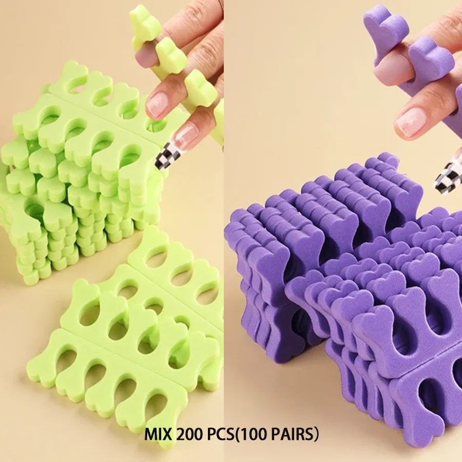 Séparateurs d'orteils pour nail art, 100 à 200 pièces par paquet, éponge pour pieds, vernis gel UV doux, outils de beauté, kit de manucure et pédicure pour ongles 16
