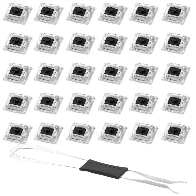 50/100 interrupteurs mécaniques pour clavier, bleus, noirs, rouges et bruns, à tige croisée, échangeables à chaud, avec extracteur de touches inclus pour projets DIY 4