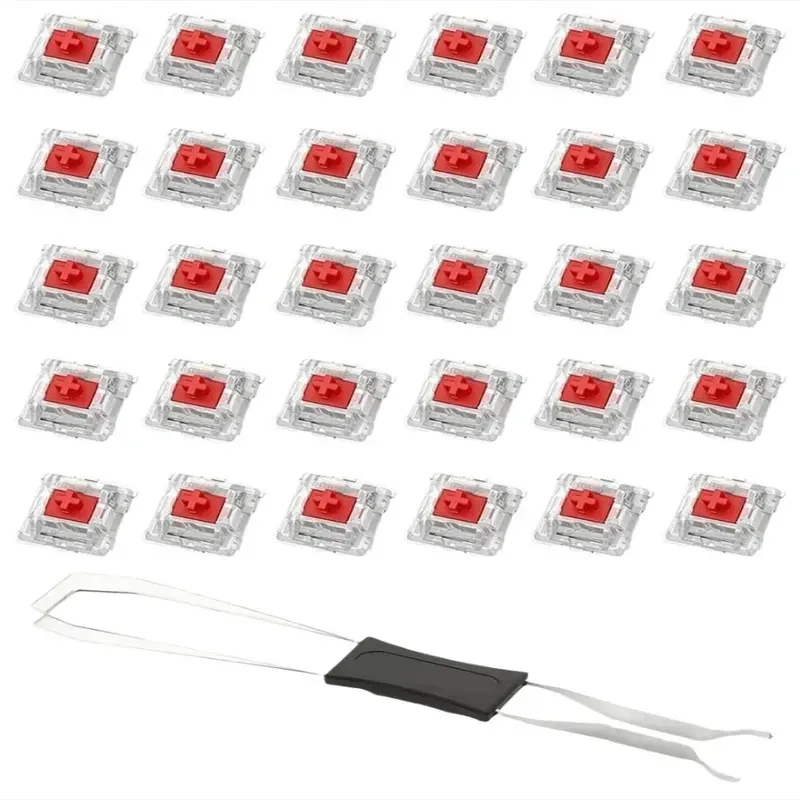 50/100 interrupteurs mécaniques pour clavier, bleus, noirs, rouges et bruns, à tige croisée, échangeables à chaud, avec extracteur de touches inclus pour projets DIY 5