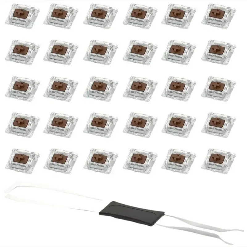 50/100 interrupteurs mécaniques pour clavier, bleus, noirs, rouges et bruns, à tige croisée, échangeables à chaud, avec extracteur de touches inclus pour projets DIY 6