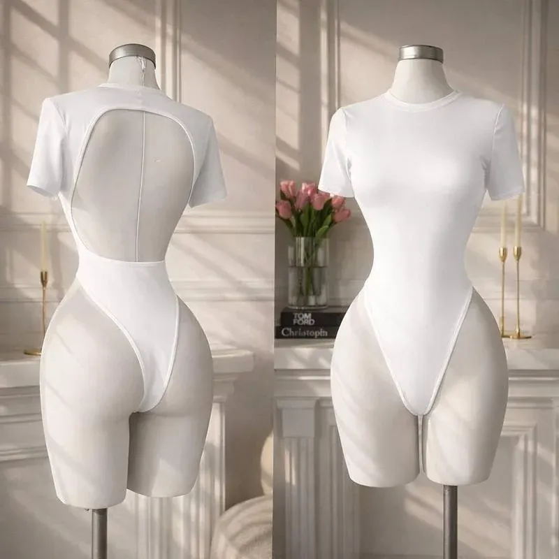 Body dos nu pour femme, uni, coupe confortable 8