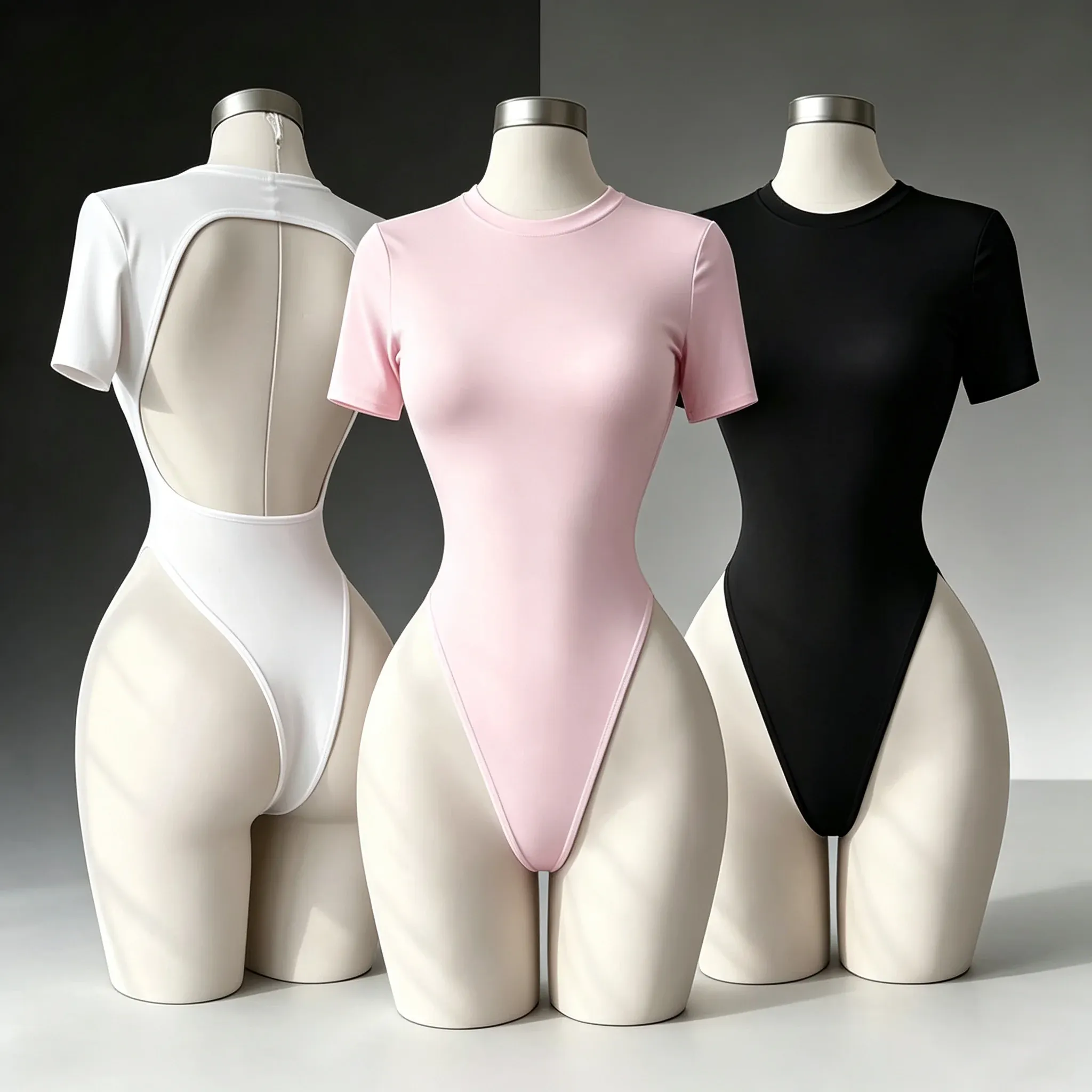 Body dos nu pour femme, uni, coupe confortable 10