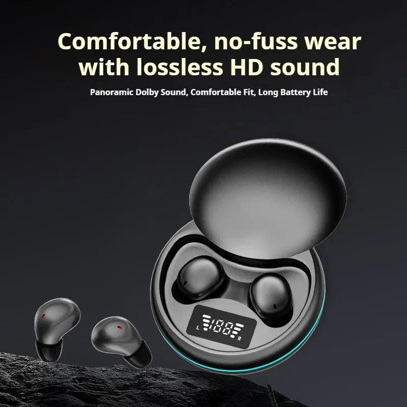 Écouteurs sans fil Y20 pour le sommeil, Bluetooth 5.4, intra-auriculaires, mini écouteurs TWS invisibles, casque stéréo Hi-Fi