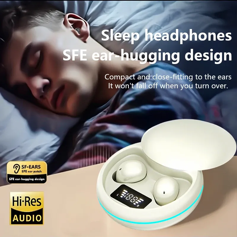 Écouteurs sans fil Y20 pour le sommeil, Bluetooth 5.4, intra-auriculaires, mini écouteurs TWS invisibles, casque stéréo Hi-Fi 4