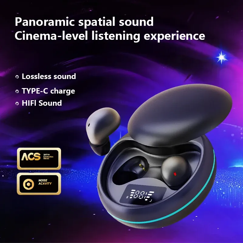 Écouteurs sans fil Y20 pour le sommeil, Bluetooth 5.4, intra-auriculaires, mini écouteurs TWS invisibles, casque stéréo Hi-Fi 5