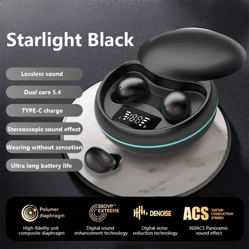 Écouteurs sans fil Y20 pour le sommeil, Bluetooth 5.4, intra-auriculaires, mini écouteurs TWS invisibles, casque stéréo Hi-Fi 11