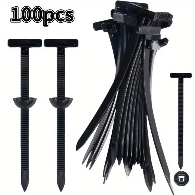 Attaches de câble en plastique, 50/100 pièces, enveloppe en nylon, clips de fixation fixes, fixation de tuyau de voiture, sangle à fermeture éclair, câble en nylon réutilisable autobloquant - Image 1