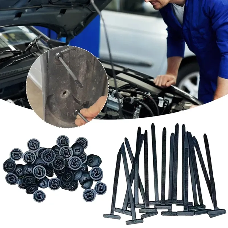 Attaches de câble en plastique, 50/100 pièces, enveloppe en nylon, clips de fixation fixes, fixation de tuyau de voiture, sangle à fermeture éclair, câble en nylon réutilisable autobloquant 2
