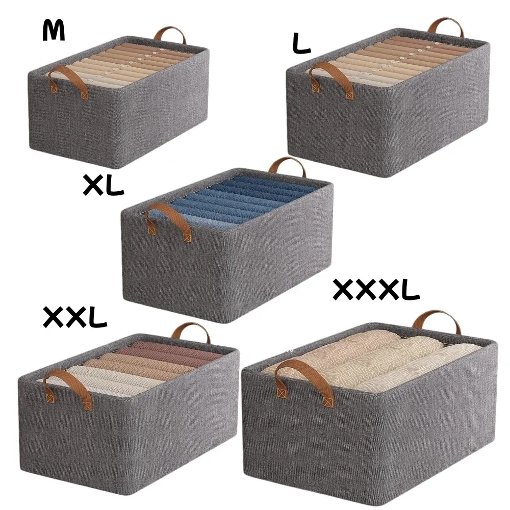Boîte de rangement pliable en tissu pour la maison – Organisateur de garde-robe pour vêtements et pantalons, empilable 8