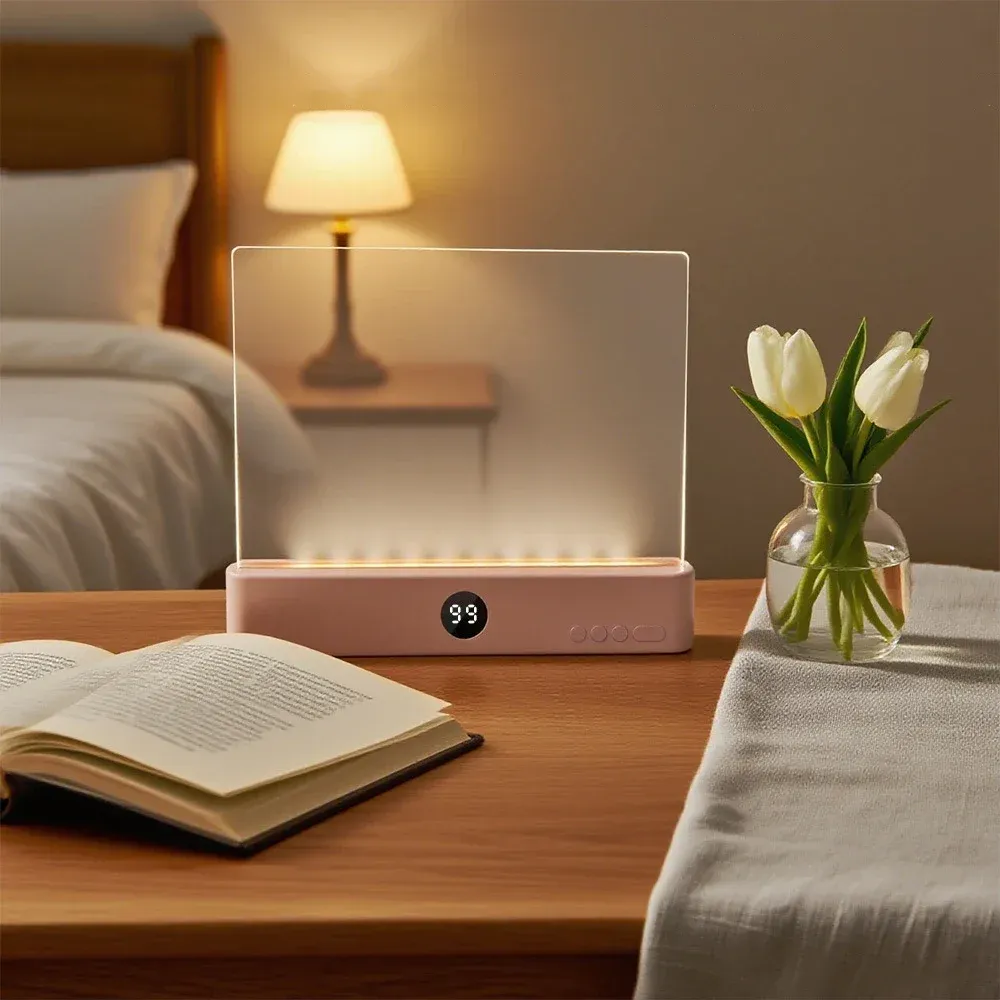 Lampe de lecture LED à panneau plat, protection des yeux, vision nocturne, rechargeable, pour étudiants, utilisation en intérieur, 2 en 1, lampes de nuit 2