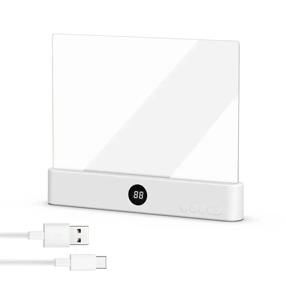 Lampe de lecture LED à panneau plat, protection des yeux, vision nocturne, rechargeable, pour étudiants, utilisation en intérieur, 2 en 1, lampes de nuit 8