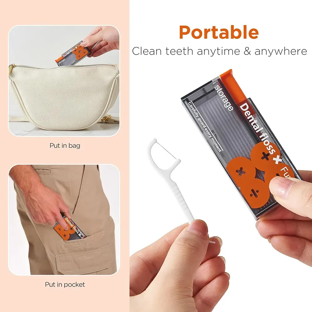 Distributeur portable de fil dentaire pop-up avec 10 fils jetables 6