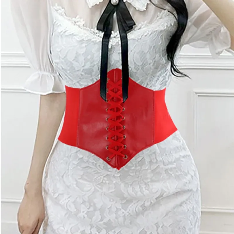 Corset femme gainant amincissant sexy, ceinture large en cuir, ceinture-corset taille haute pour femme 2