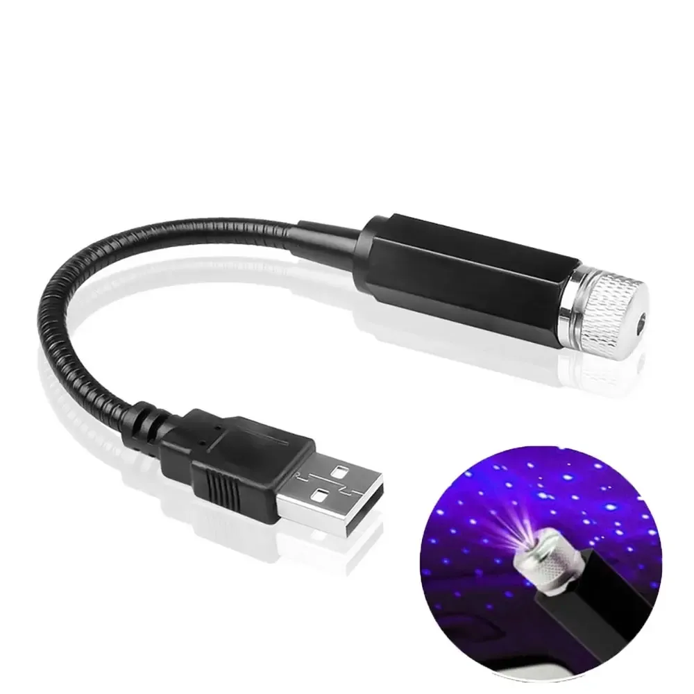 Lampe LED ciel étoilé pour voiture, projecteur laser galaxie alimenté en USB 5V, éclairage d'ambiance pour toit et plafond de chambre 7
