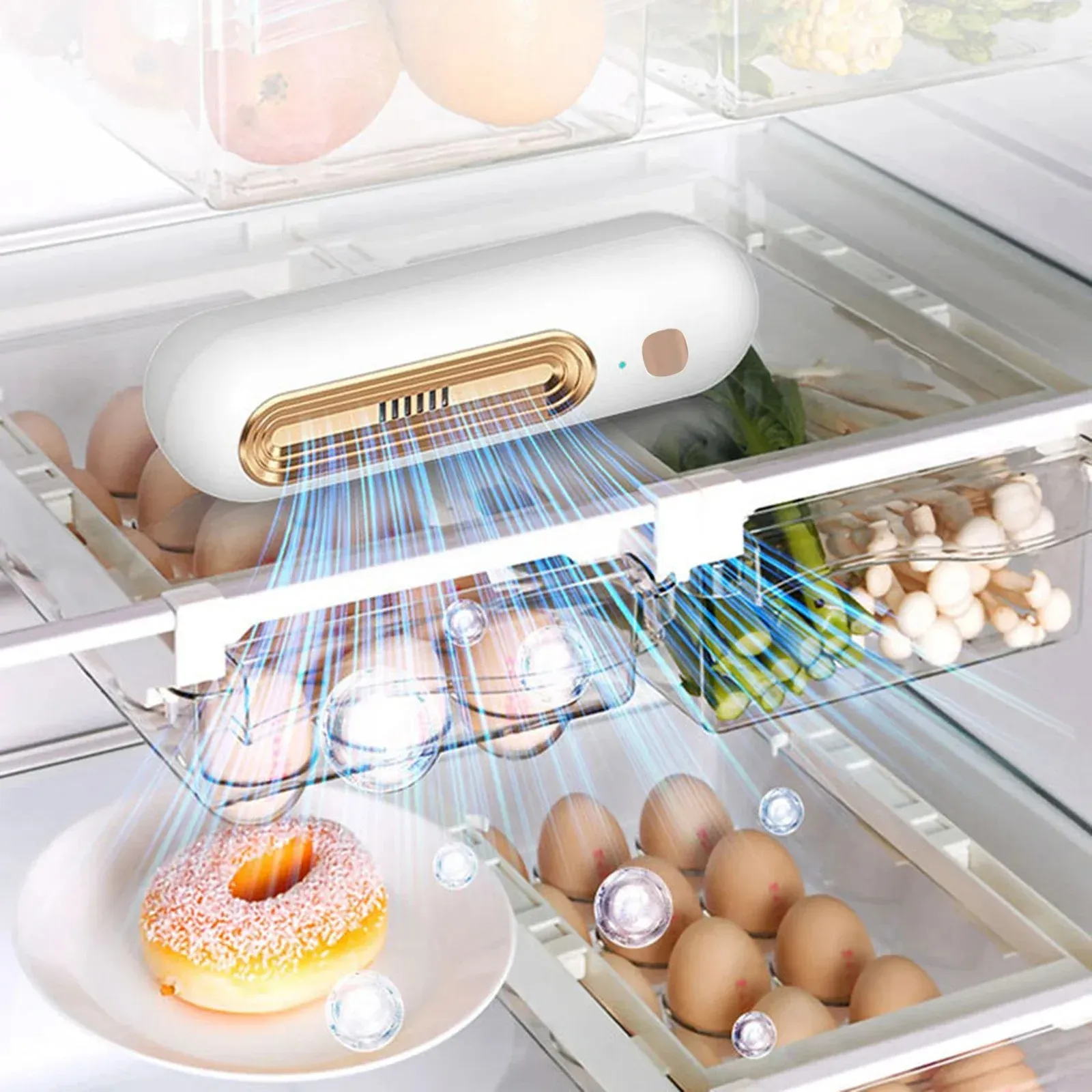 Désodorisant pour réfrigérateur et purificateur d'air rechargeable par USB, élimine les odeurs, aide à prolonger la fraîcheur des aliments, convient aussi aux toilettes et à la voiture 3