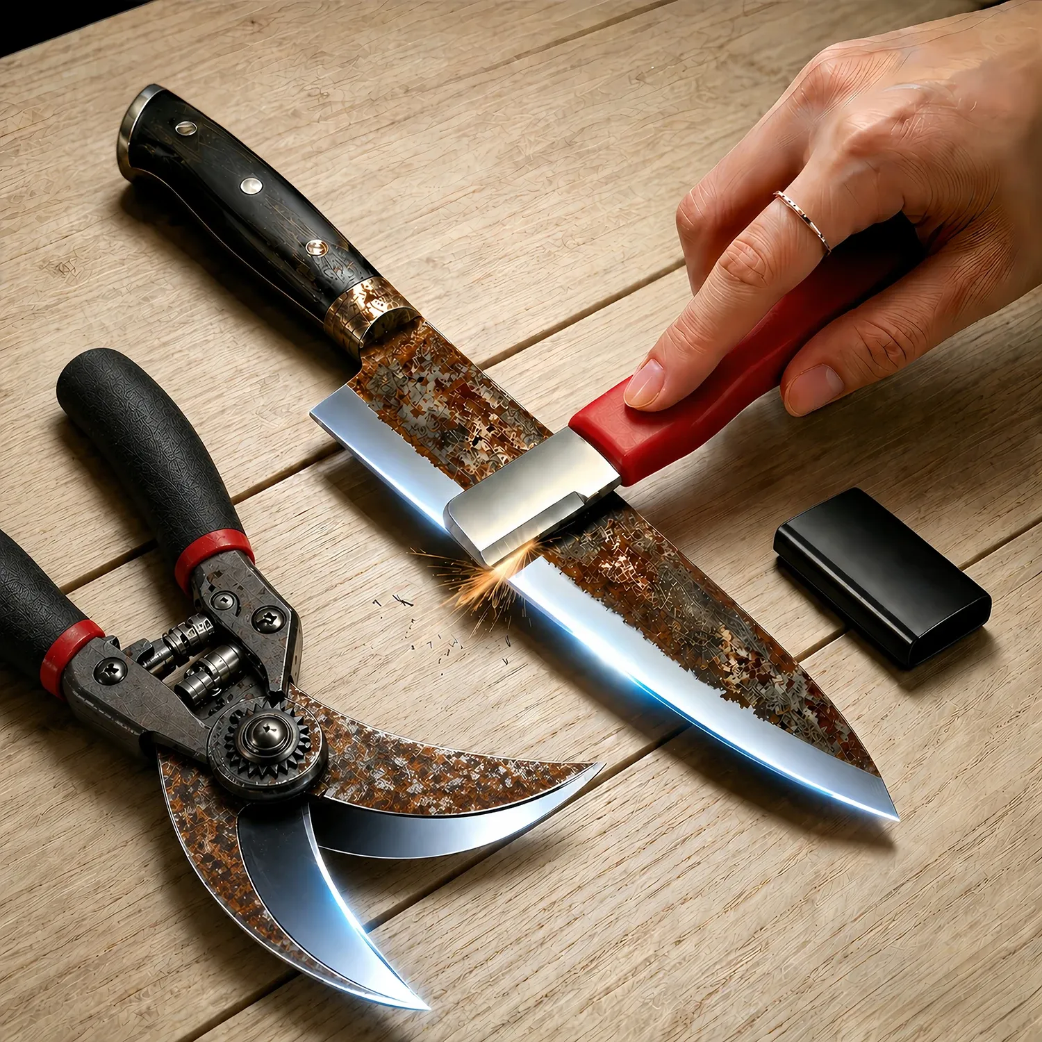 Aiguiseur de couteaux de cuisine professionnel – Pierre à aiguiser en tungstène et céramique diamantée pour toutes les lames - Image 1