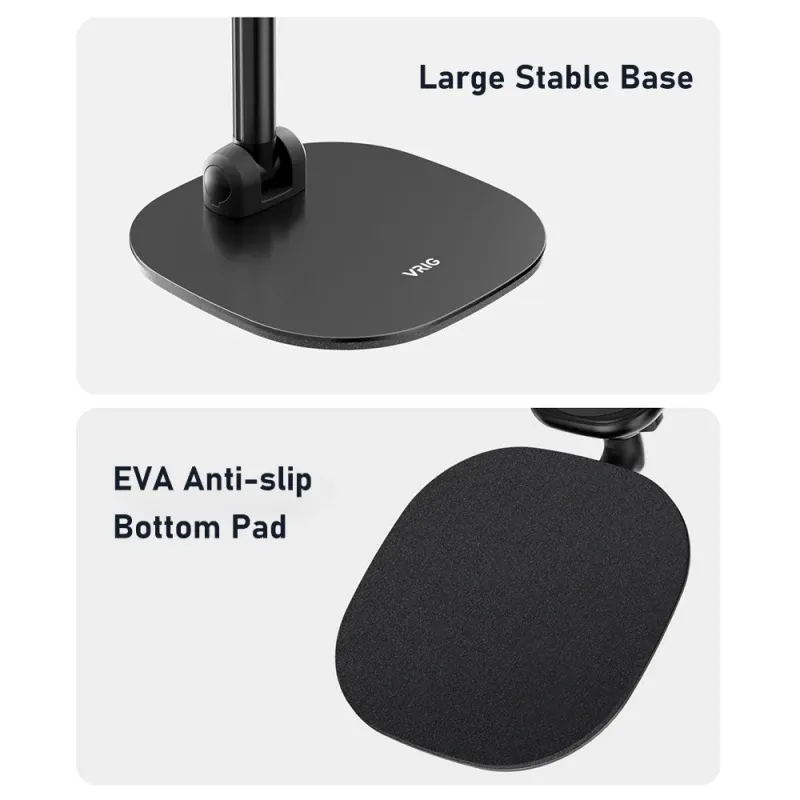 VRIG MG-04 Support de téléphone de bureau pliable, rotatif à 360°, magnétique et à hauteur réglable pour iPhone 5