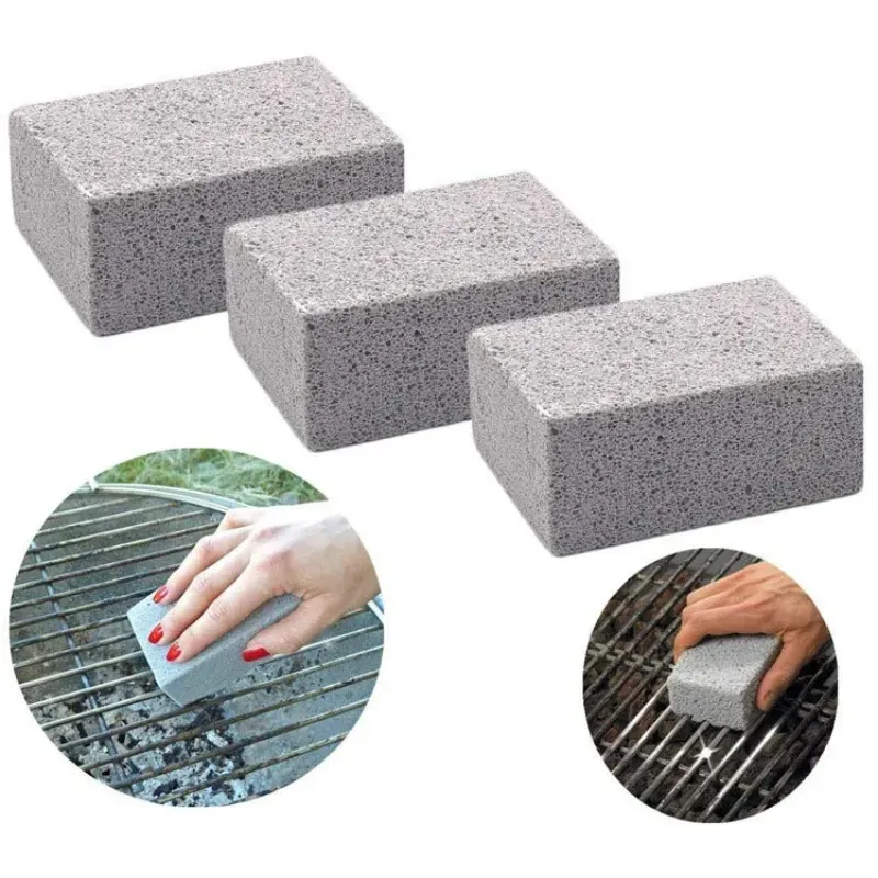Brosse et bloc de nettoyage en pierre ponce pour gril de barbecue 2