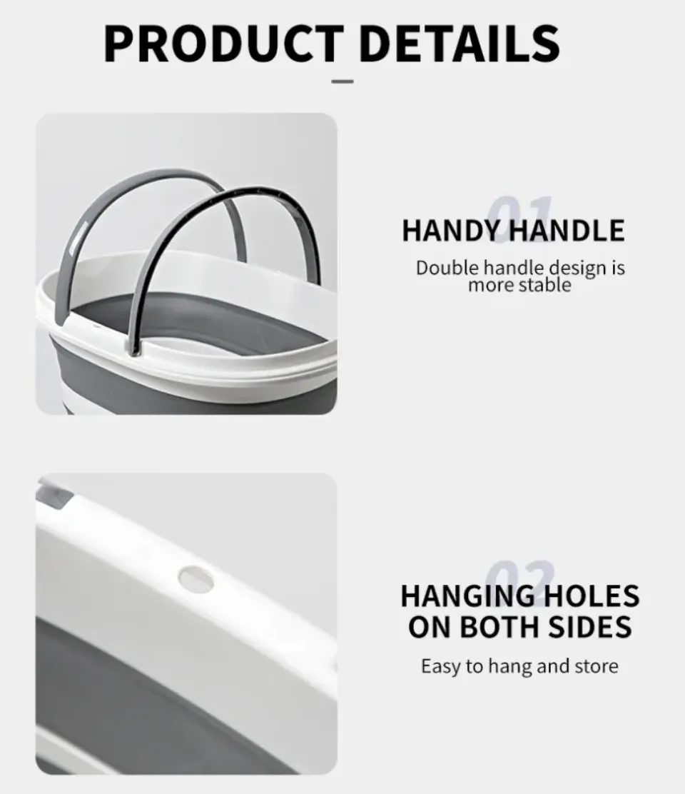 Seau à linge pliable rangement