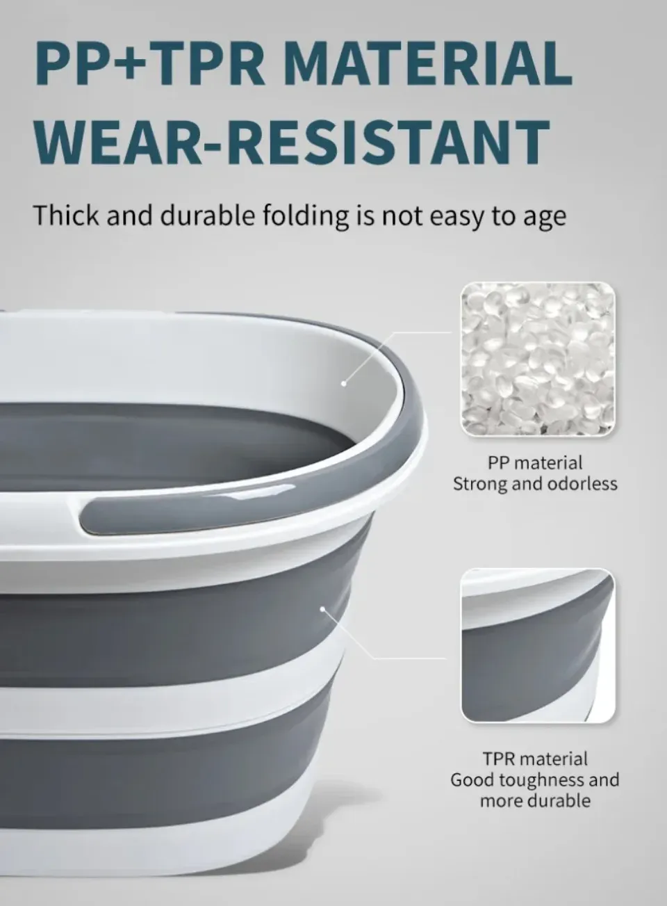 Seau à linge pliable en situation
