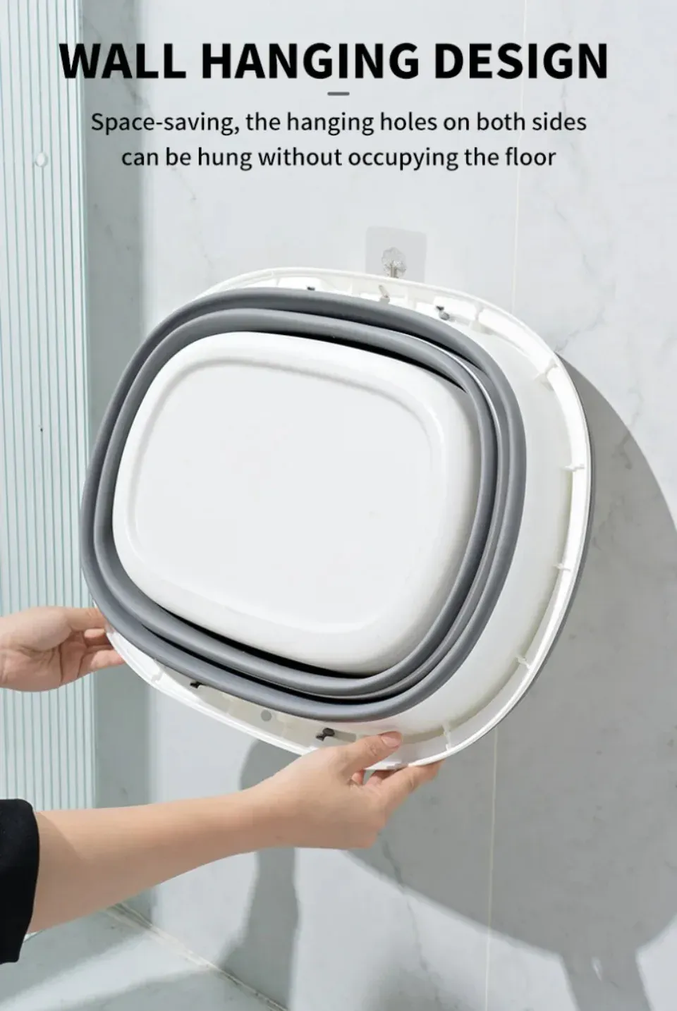 Seau à linge pliable étape de pliage