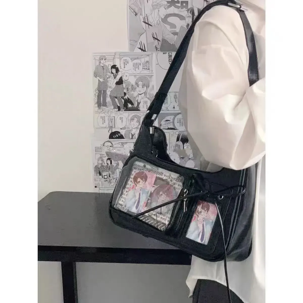 Sac Ida transparent pour femme, sac bandoulière de style japonais pour étudiante 10
