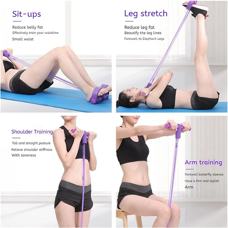 Bande de résistance à 6 tubes multifonction pour le fitness et le yoga 6