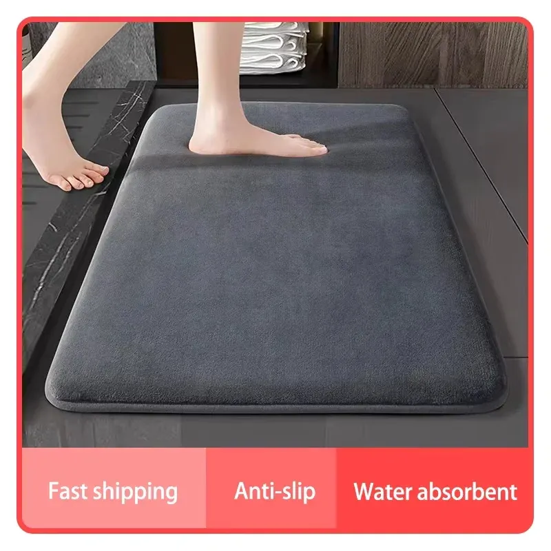 Tapis de bain en velours corail, vue d'ensemble