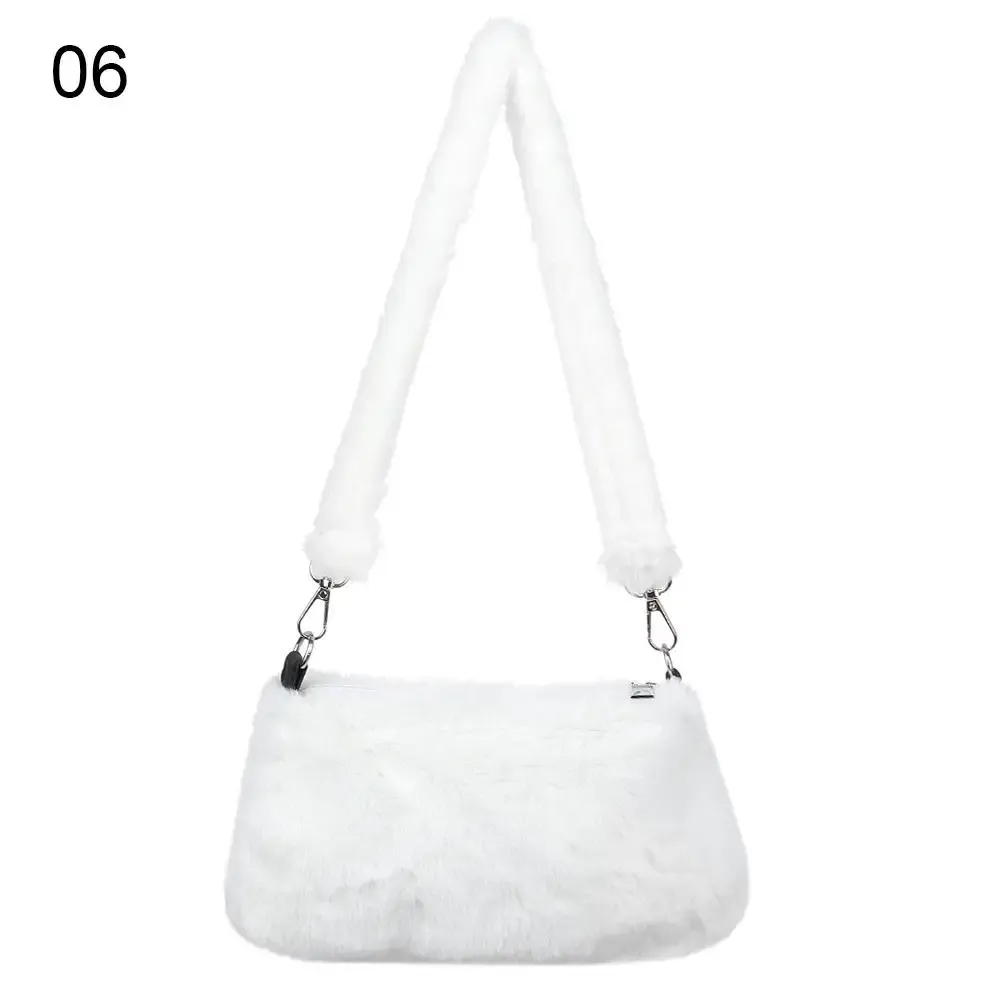 Sac à bandoulière décontracté en peluche à imprimé léopard pour femme 8